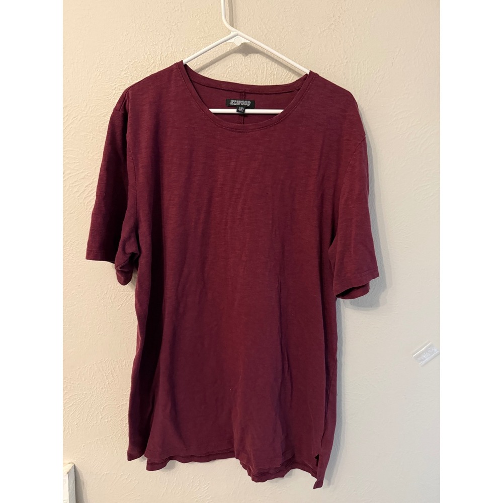 Elwood Mens XXL Burgundy Slub Knit Short Sleeve T-Shirt Back Seam EMT027115